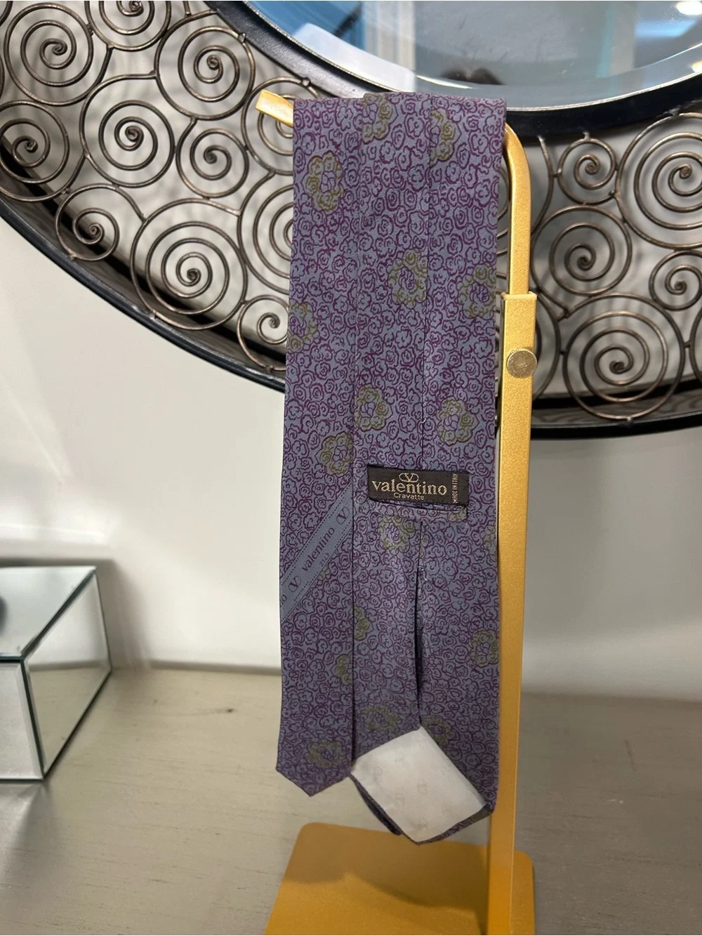 Valentino Lavender Floral Silk Tie